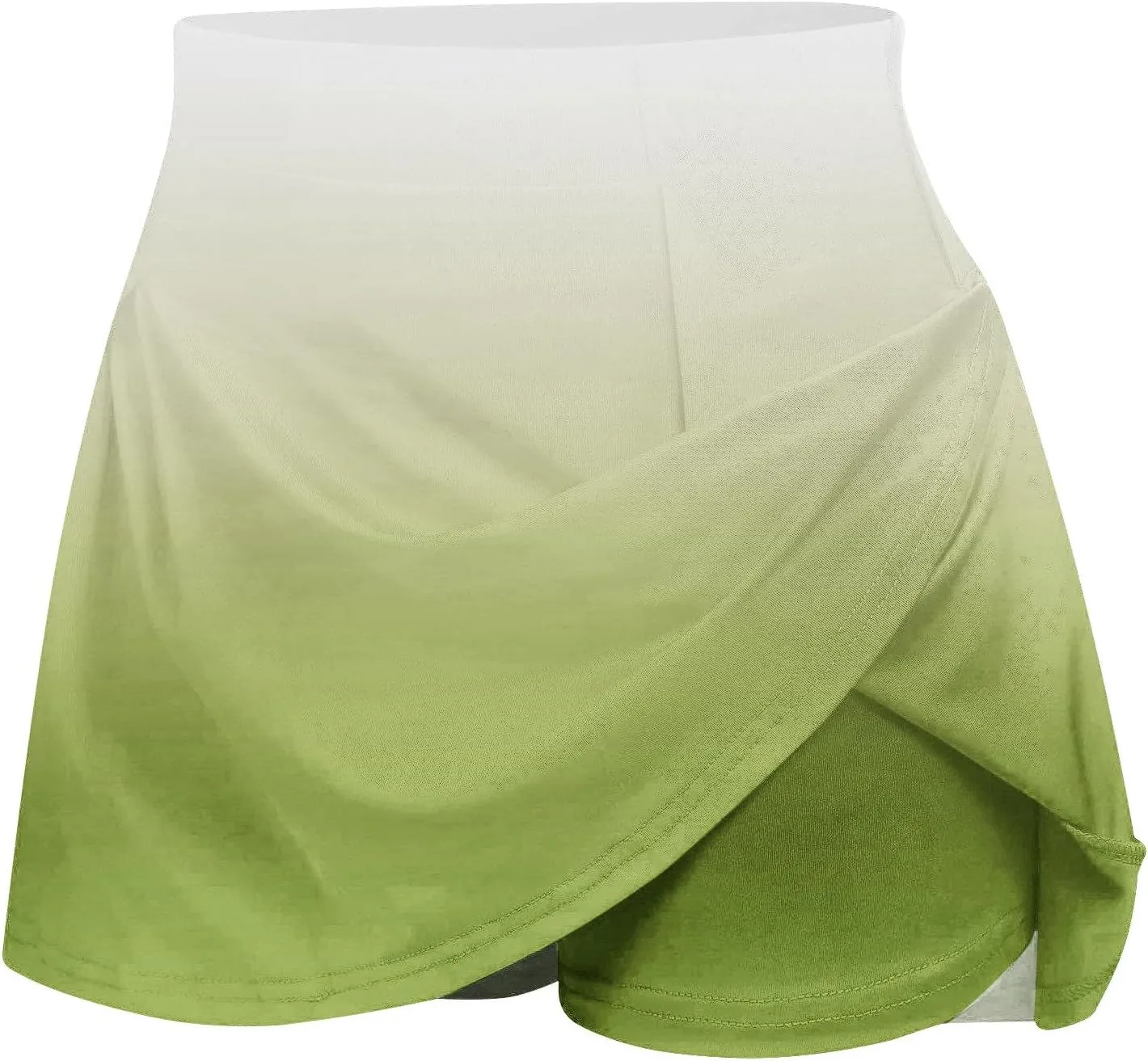 2025 Women Gradient Colour Skirt Shorts Ladies Pleated Tennis Skirts Short Regular Fit Fake Two Piece Half Trouser