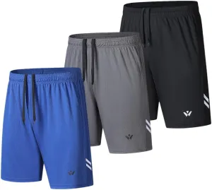 3/5 Pack Athletic Gym Mens Shorts Quick Dry Basketball Shorts with Pockets for Workout Running Casual Activewear