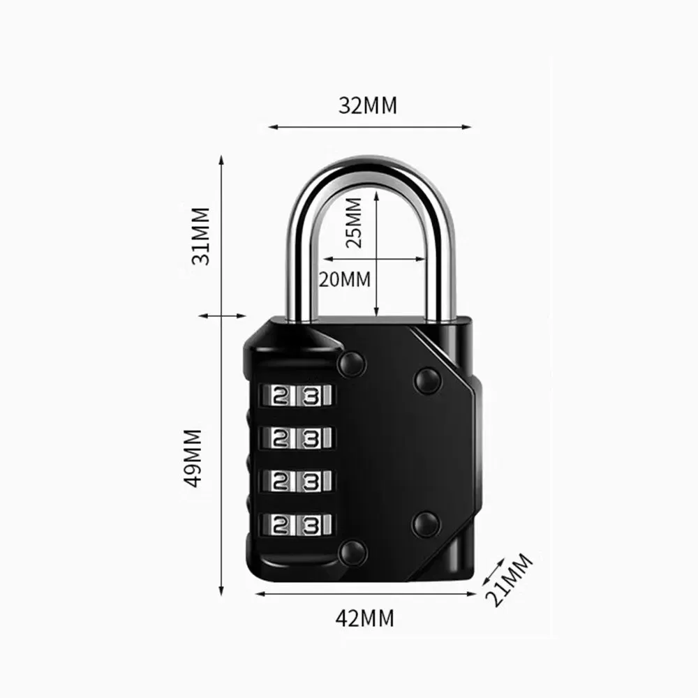 4 Digit Mini Combination Padlock for Outdoor use Waterproof Lock for Door Suitcase Bag Cabinet Locker and Window