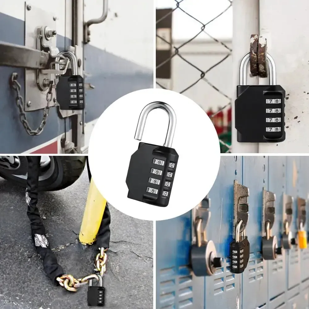 4 Digit Mini Combination Padlock for Outdoor use Waterproof Lock for Door Suitcase Bag Cabinet Locker and Window