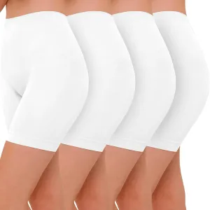 4 Pack Seamless Anti Chafing Slip Shorts for Women Under Dresses, Smooth Boy Shorts Underwear for Summer