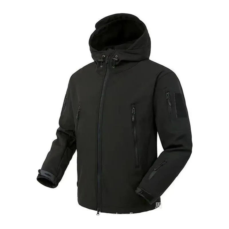 5XL 12 Colors Outdoor Fans Windbreaker Increase Warm Shark Soft Shell Storm Suit plus Velvet Mountain Camo Fleece Loose Jacket