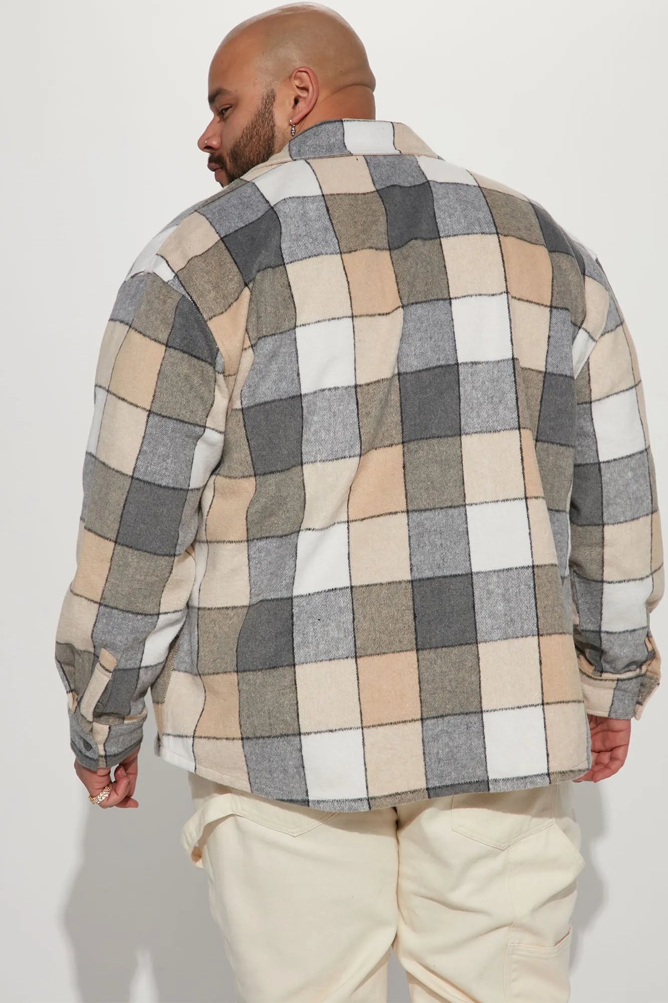 Act Two Heavyweight Flannel Button Up - Grey/combo