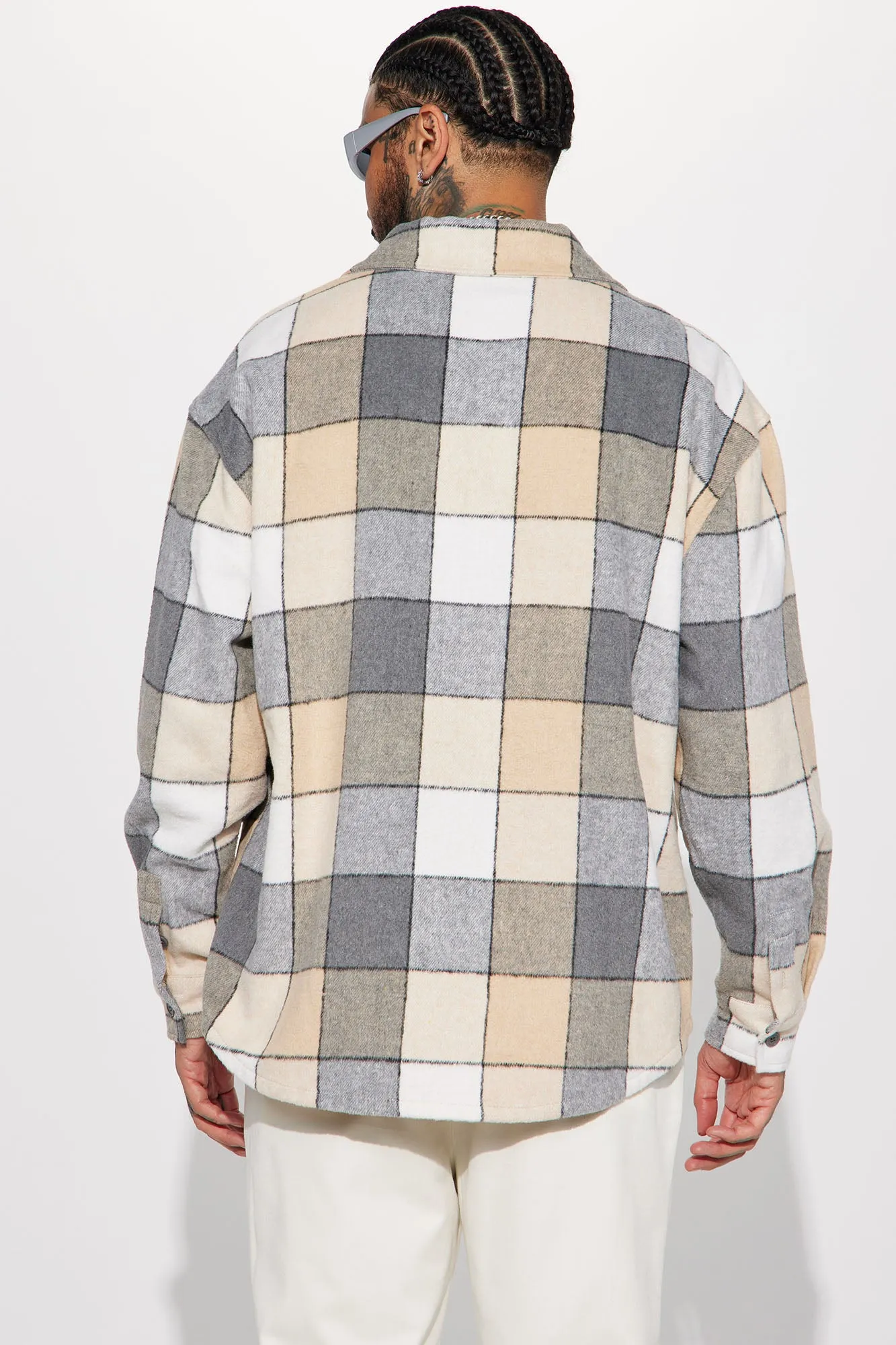 Act Two Heavyweight Flannel Button Up - Grey/combo