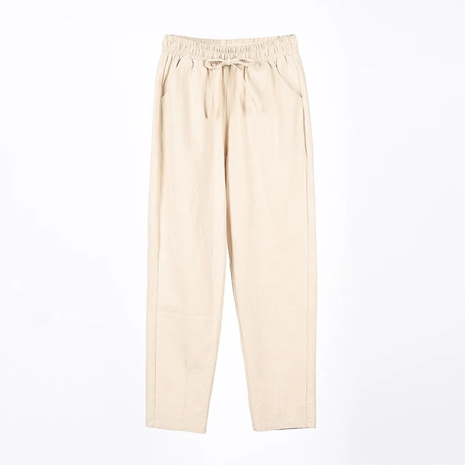 ADHOWBEW Women Linen Pants Plus Size High Waisted Petite Casual Work Cotton Flowy Dressy Lounge Stretch Beach Pants