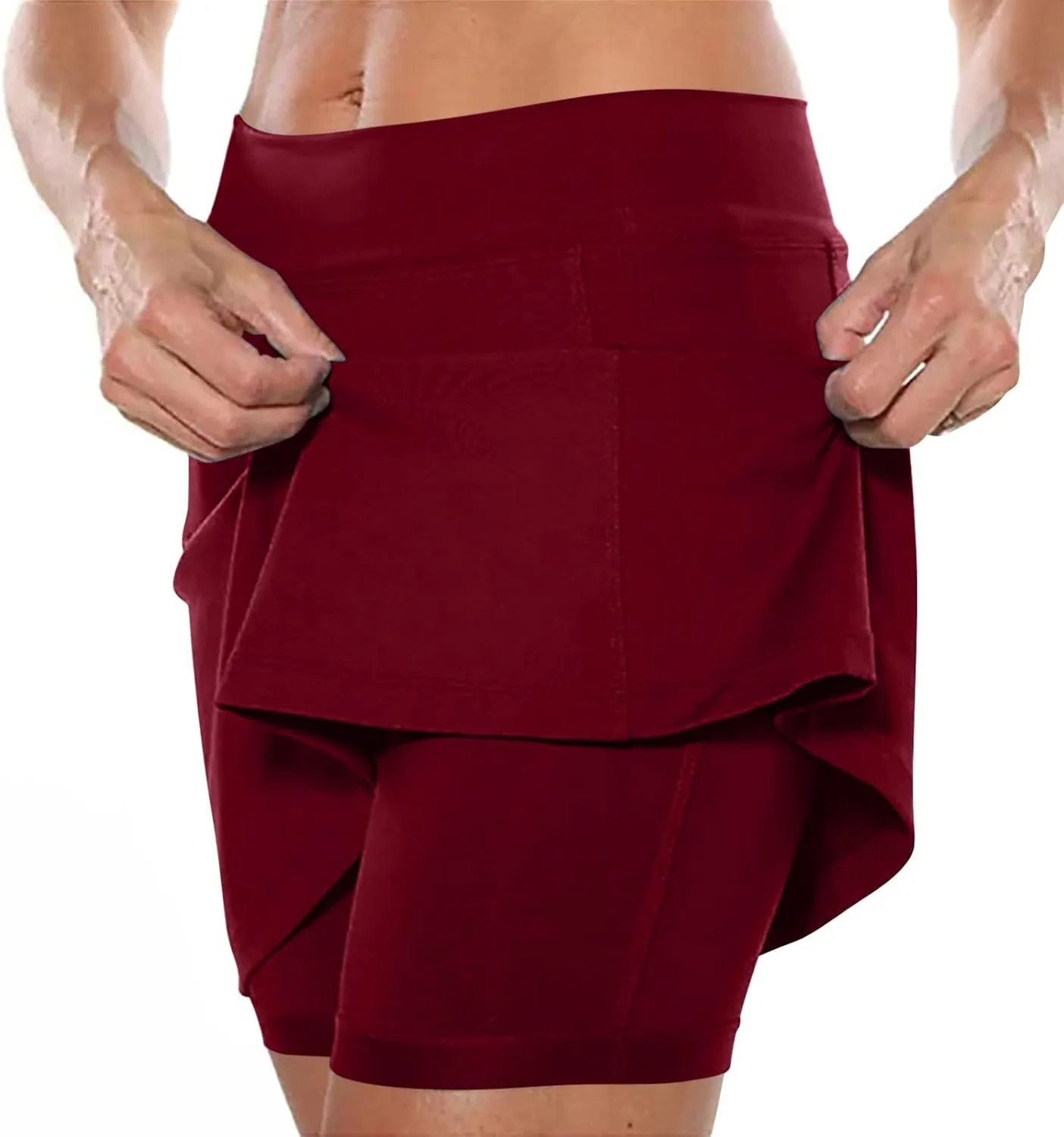aihihe Blue Golf Skirts for Women Pleated Skorts for Women with Pockets Plus Size Shorts for Curvy Women