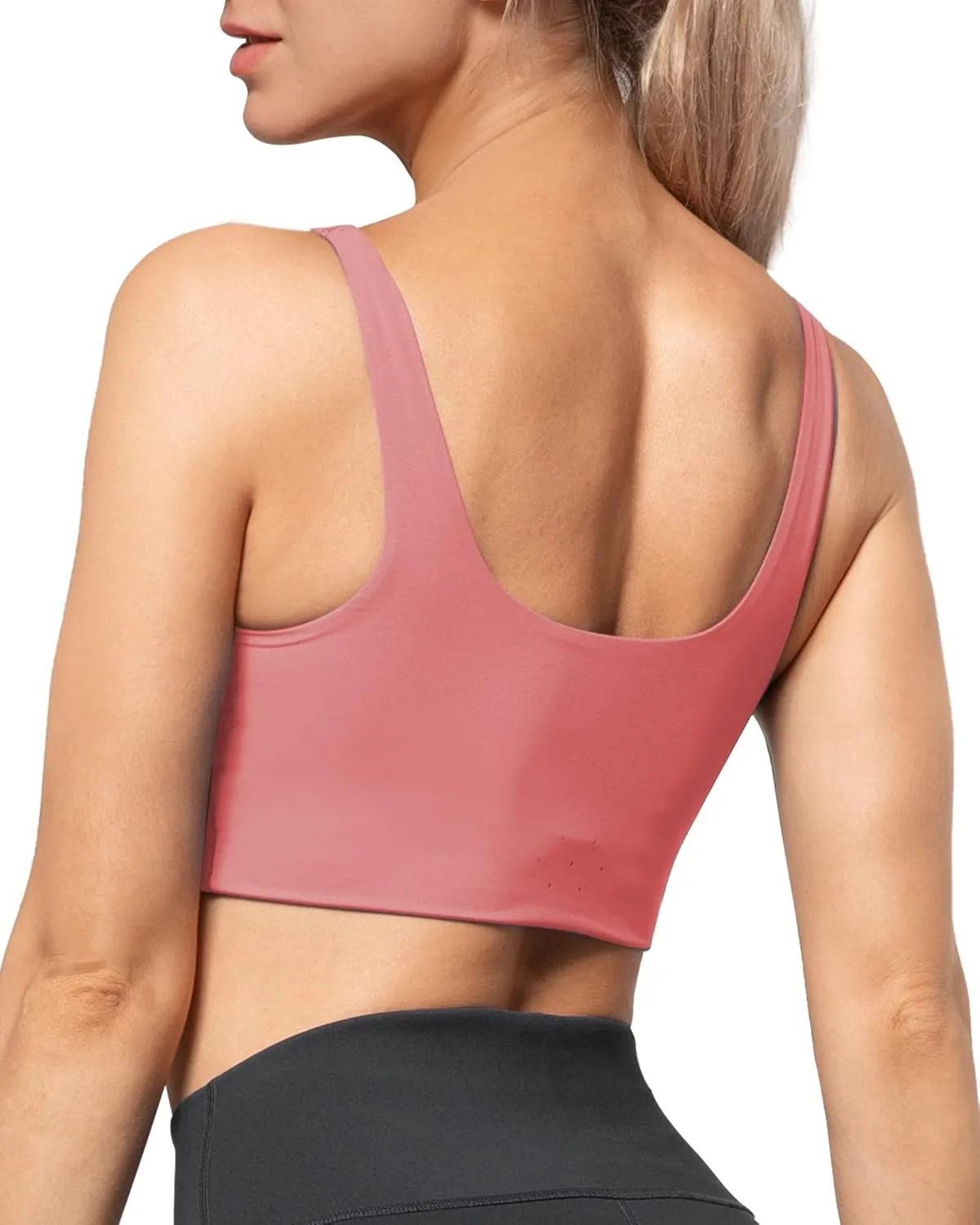 AKASO Womens Longline Sports Bra Tank Top Padded Workout Running Yoga
