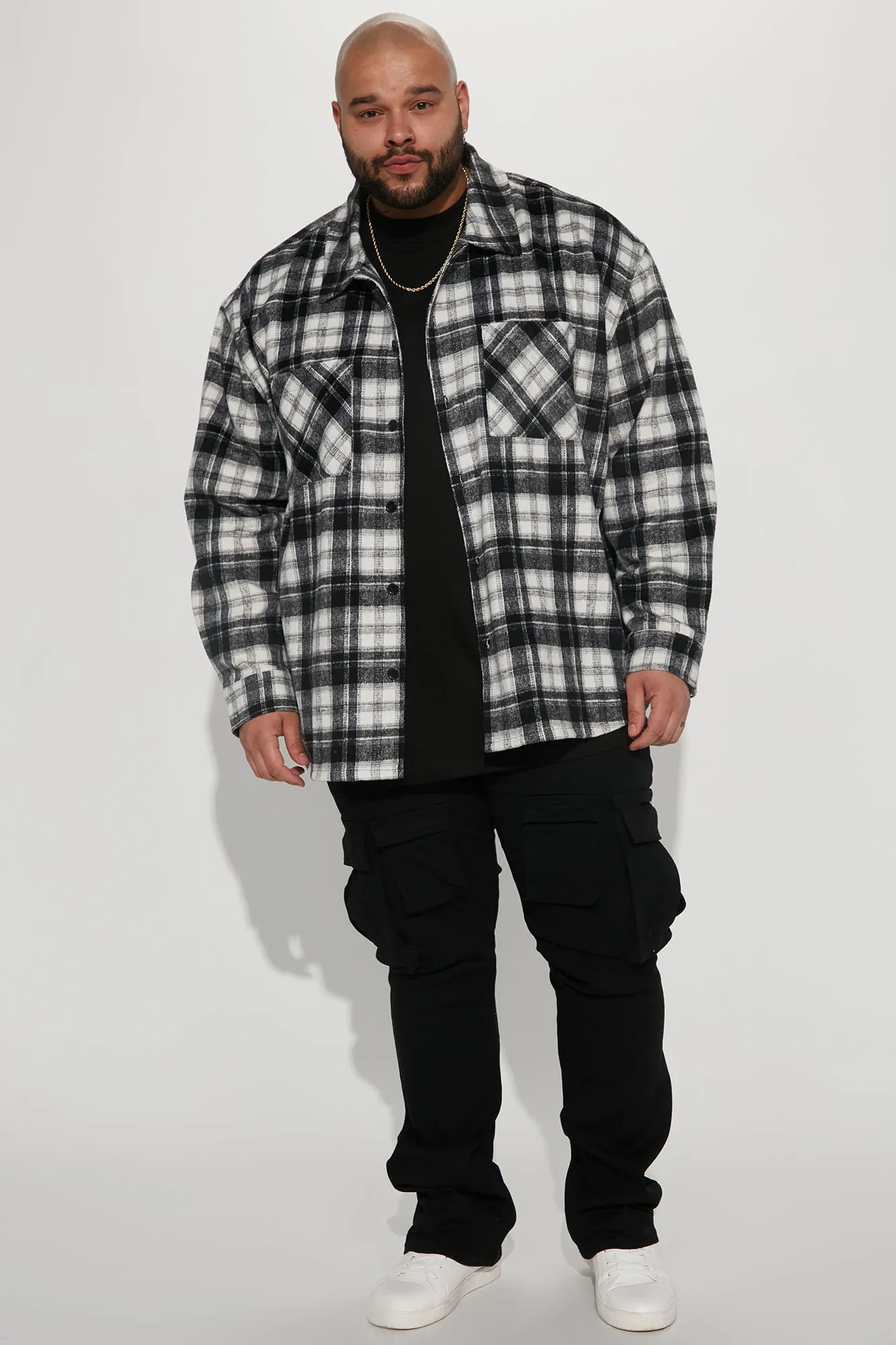Always It Heavyweight Flannel Button Up - Black/White