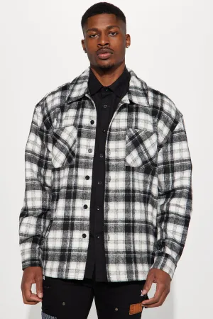 Always It Heavyweight Flannel Button Up - Black/White