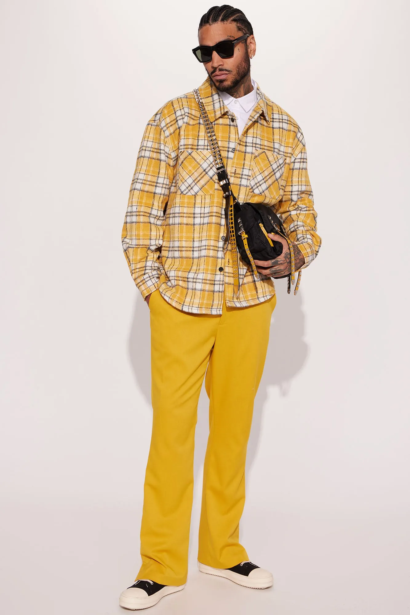 Always It Heavyweight Flannel Button Up - Yellow/combo