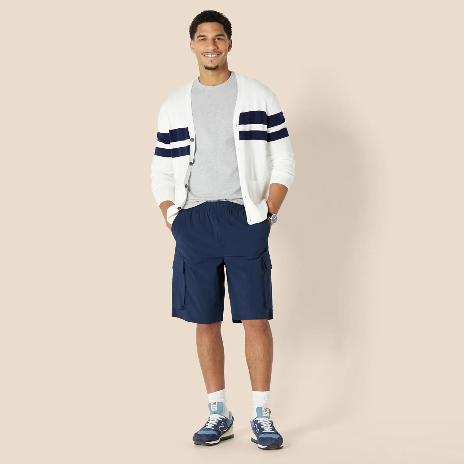 Amazon Essentials Men's Loose-Fit 11" Long Cargo Short