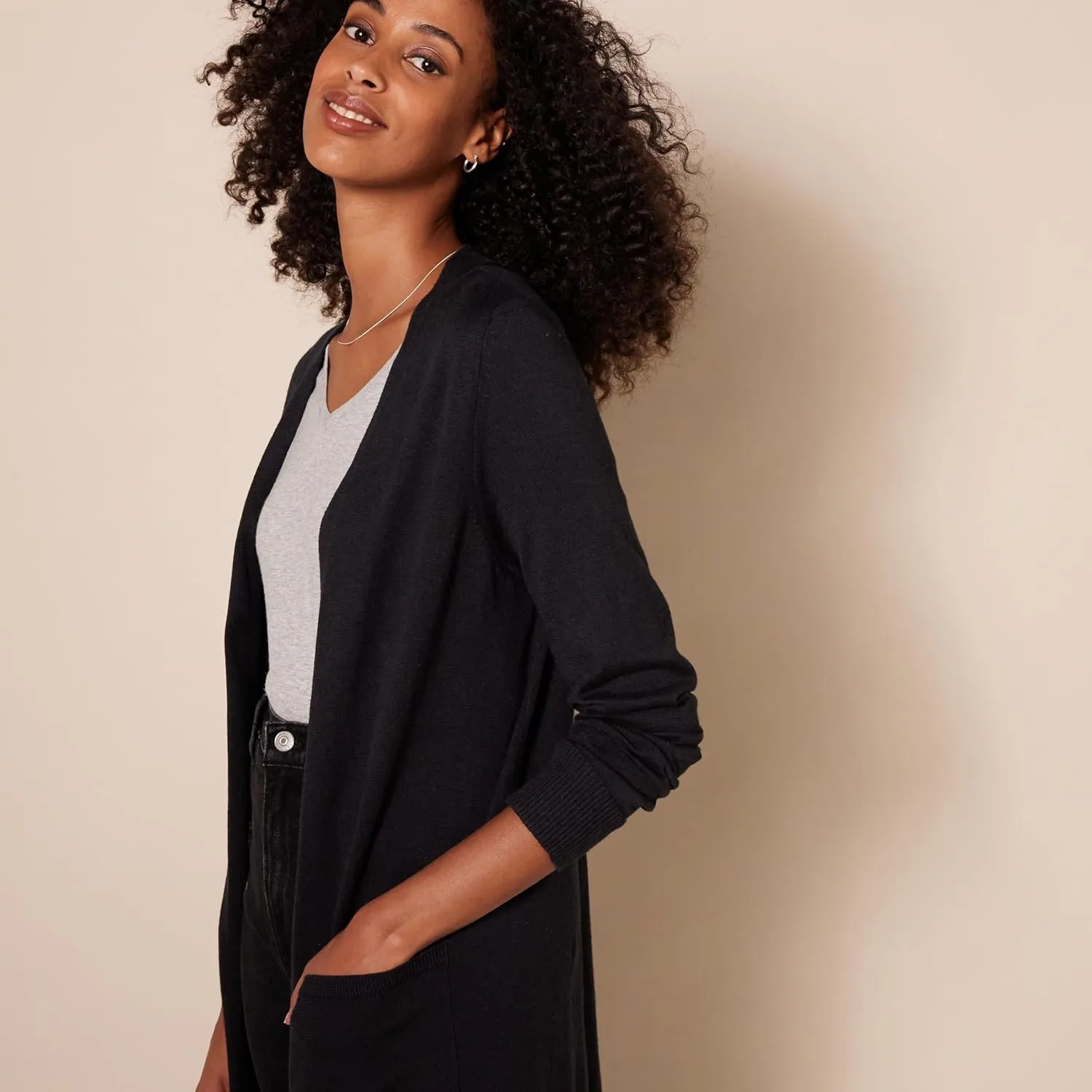 Amazon Essentials Women's Lightweight Longer Length Cardigan Sweater (Available in Plus Size)