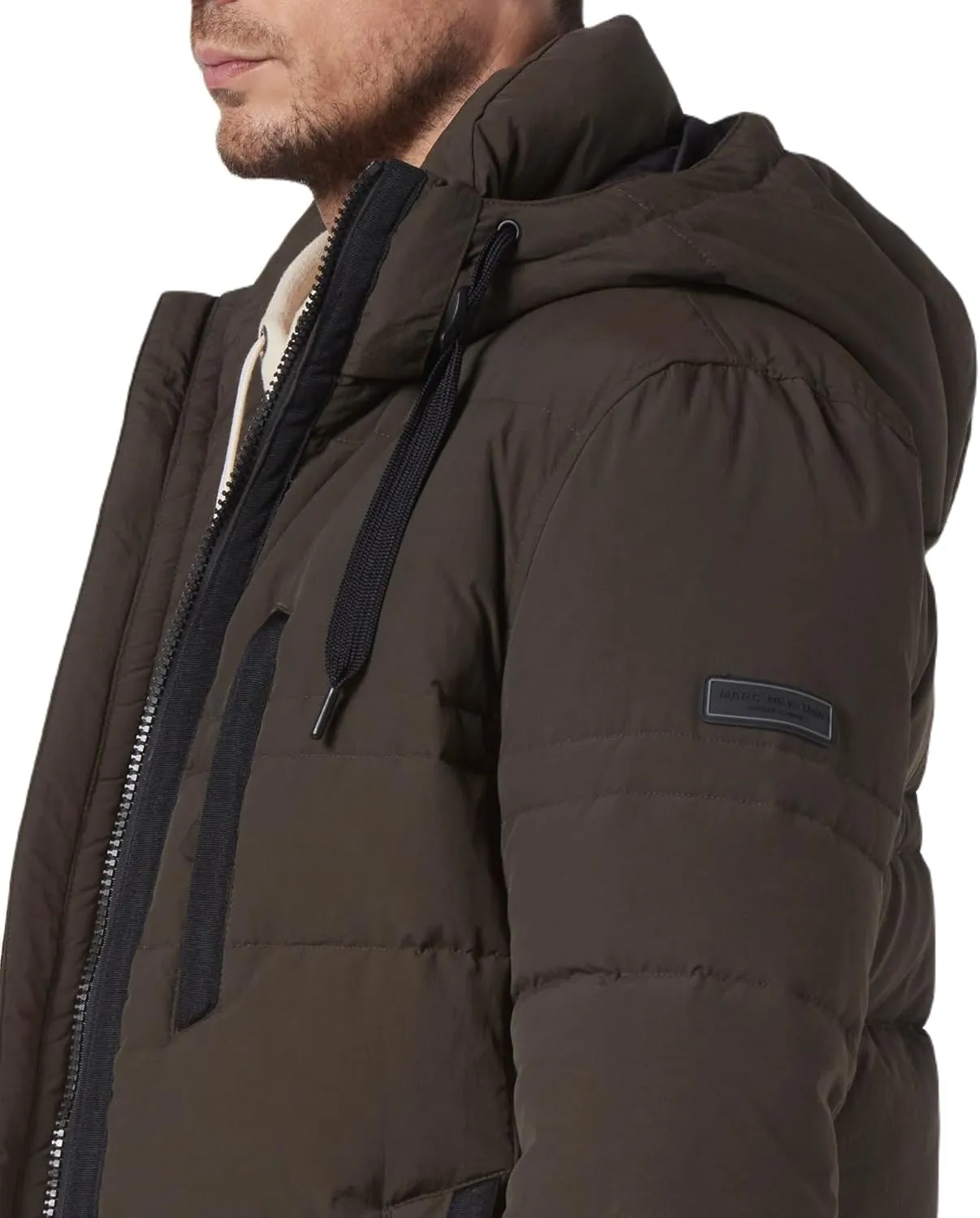 Andrew Marc Men's Huxley Mid Length Water Resistant Crinkle Down Jacket