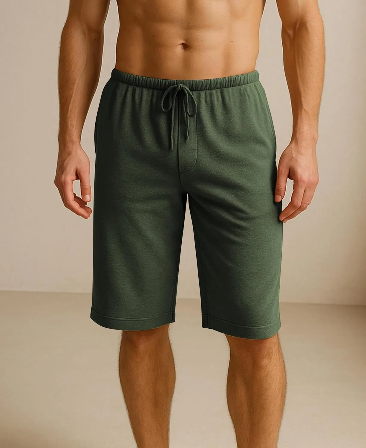 Andrew Scott Men's 3 Pack Soft & Light Cotton Drawstring Yoga Lounge & Sleep Jam Shorts/Jersey Shorts with Pockets