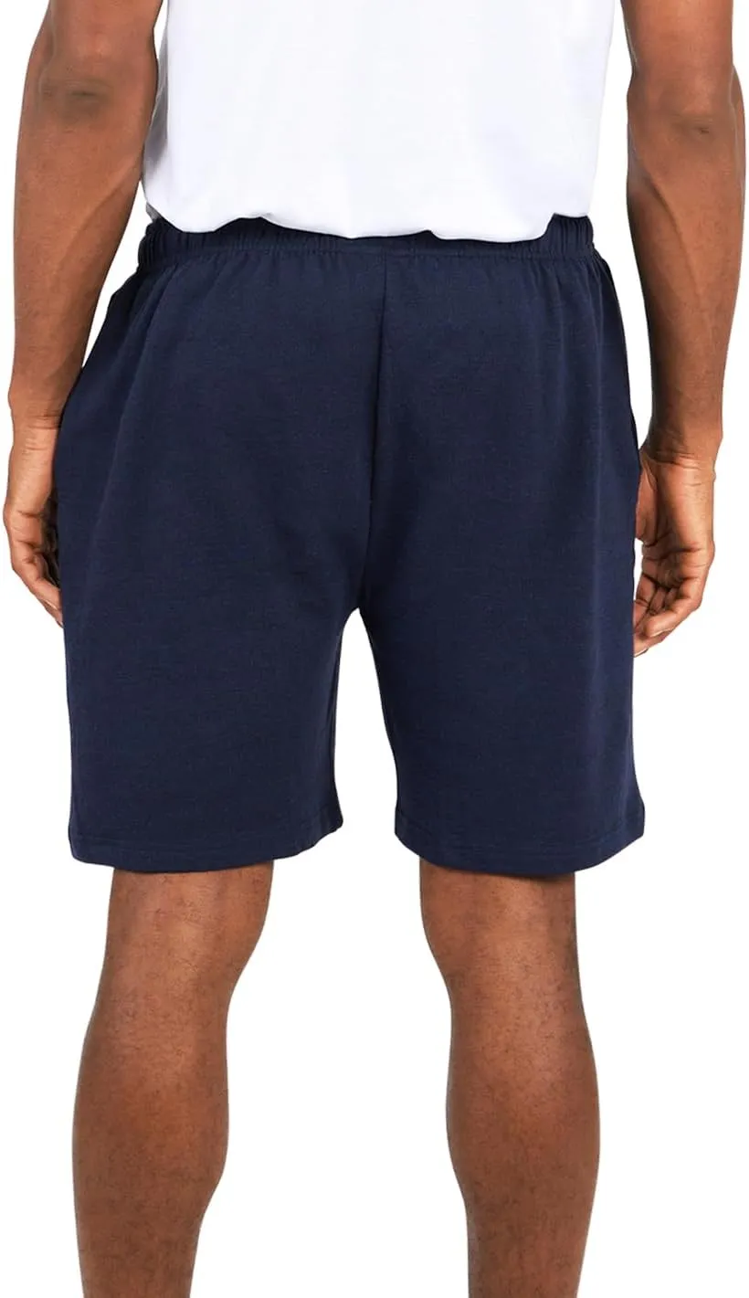 Andrew Scott Mens Cotton Knit Gym Shorts | Mid Weight Fleece Jogger Sweat Shorts|Drawstring & Pockets | Multi Packs