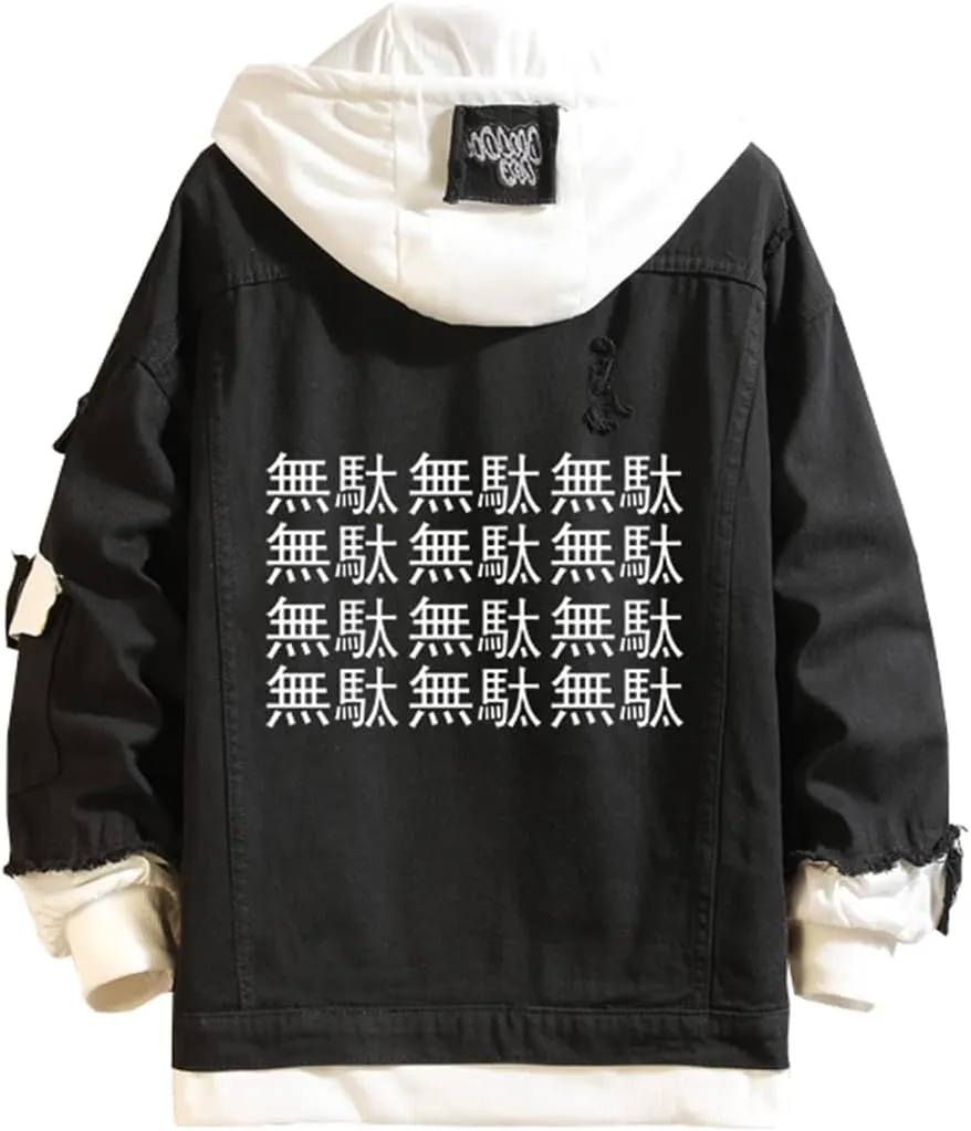Anime Cosplay Denim Jacket Graphic Hoodie Novelty Jacket Coat Man Woman Trucker Jacket