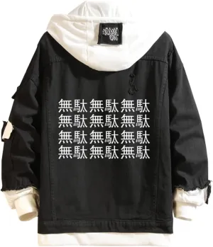 Anime Cosplay Denim Jacket Graphic Hoodie Novelty Jacket Coat Man Woman Trucker Jacket
