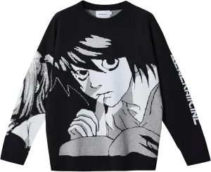 Anime Girl Figure Sweater Graphic Long Sleeve Oversize Knitwear Sweatshirt Unisex 3D