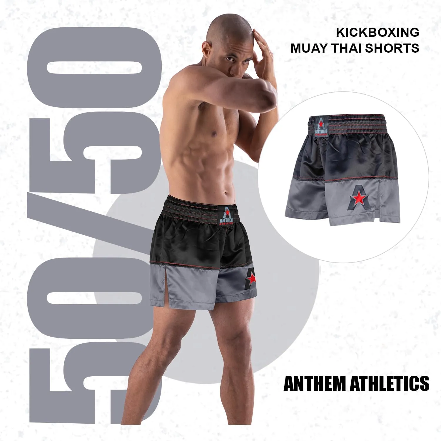 Anthem Athletics Muay Thai Shorts Men, Muay Thai Shorts Women - Kickboxing Short Boxing Trunks 5050 Classic Infinity Resolute