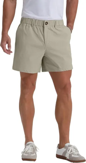 Askdeer Men's 5.5" Shorts Classic-fit Casual Elastic Waistband Shorts Summer Walking, Office, Daily Wear with Multi-Pockets