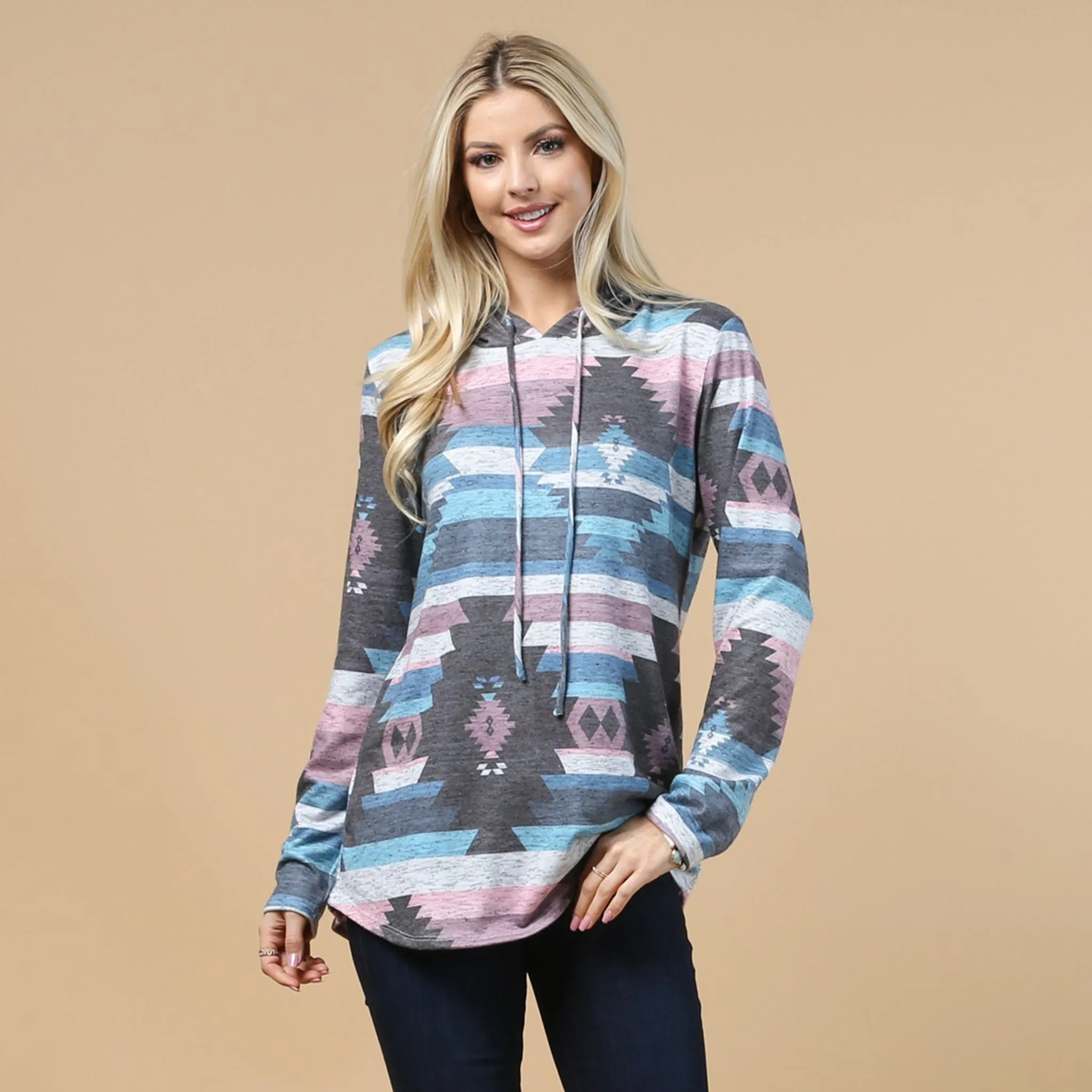 Avery Women's Aztec Soft Hacci Hoodie