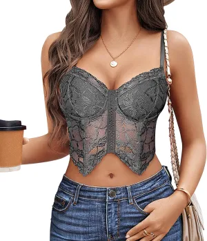 Avidlove Lace Bralettes for Women Y2k Camisole Lingerie Adjustable Strap Crop Top
