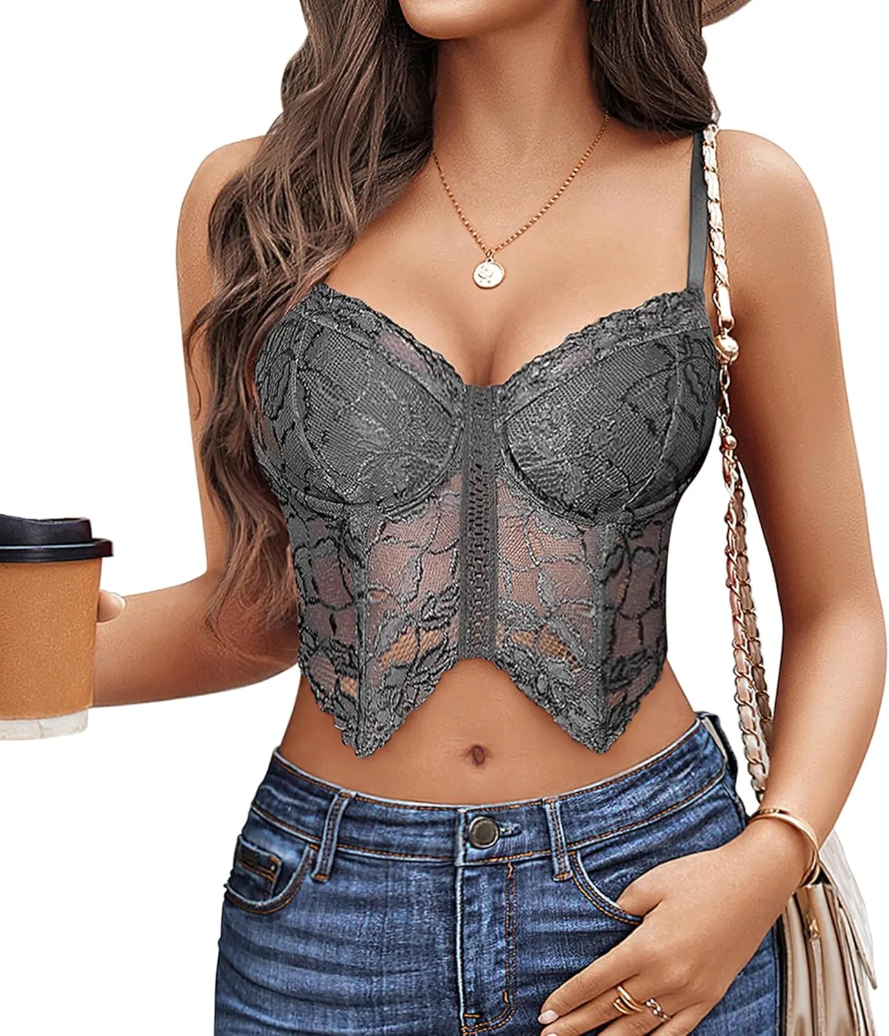 Avidlove Lace Bralettes for Women Y2k Camisole Lingerie Adjustable Strap Crop Top