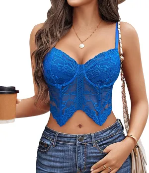 Avidlove Lace Bralettes for Women Y2k Camisole Lingerie Adjustable Strap Crop Top