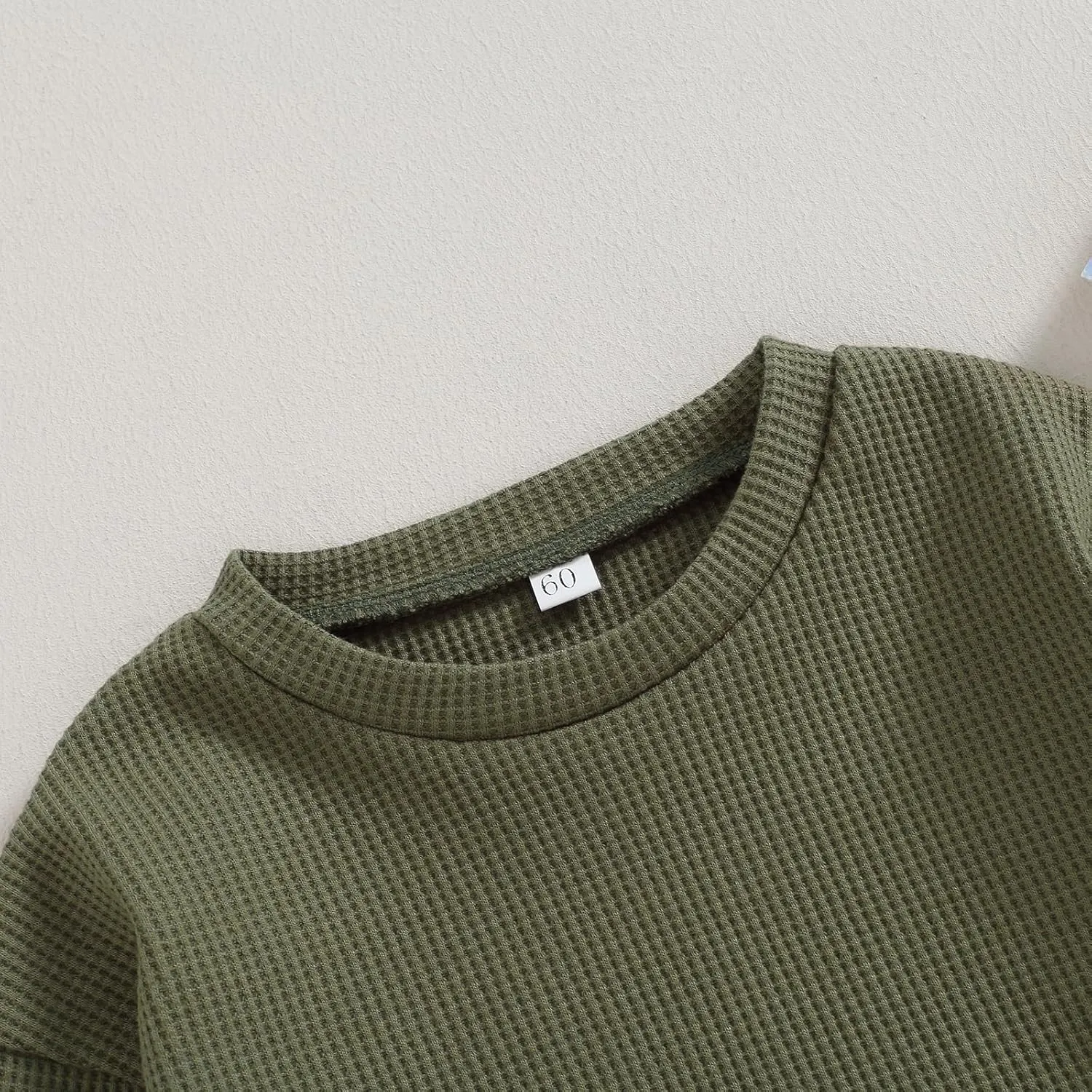 Baby Boy Girl Crewneck Sweatshirt Romper Waffle Knit Long Sleeve Bubble Romper Oversized Sweater Bodysuit Tops