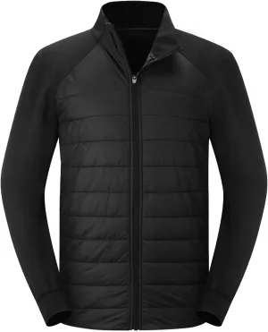 baleaf Men's Running Jacket Lightweight Thumble Hole Warm Up Puffer Jacket Hybrid Thermal Coat Insulated Hiking Golf