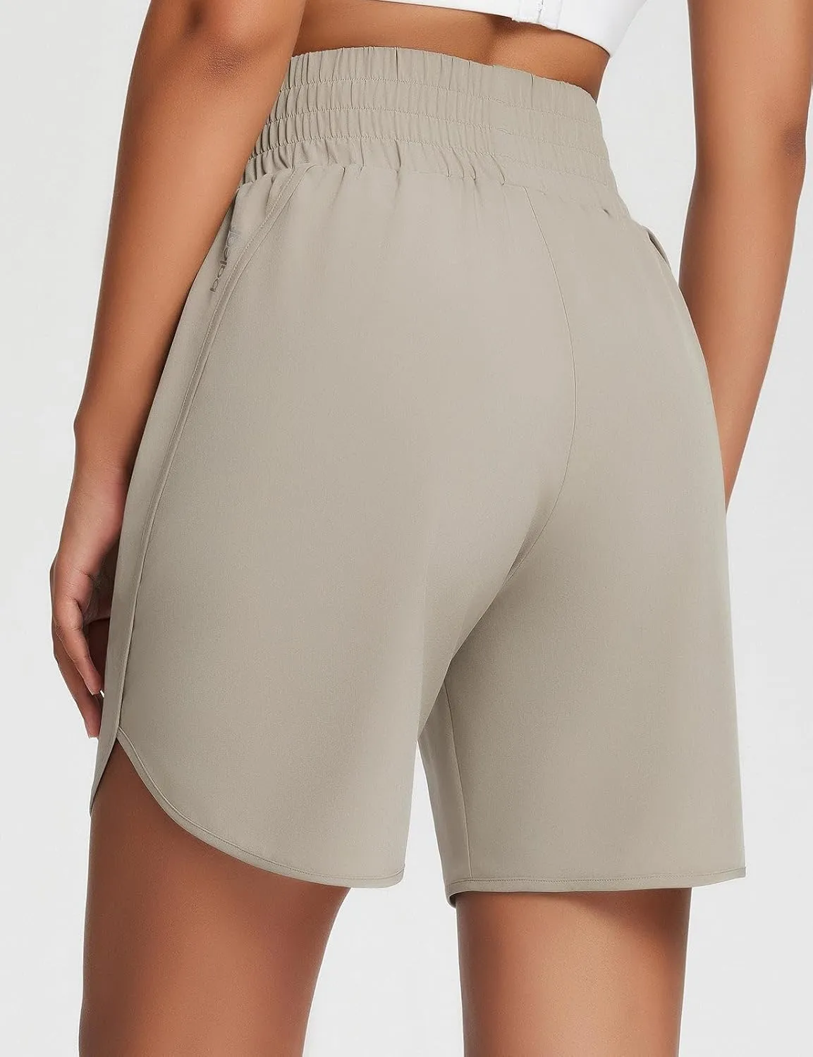 baleaf Women's Athletic Shorts 7 Inch Long Running Workout Hiking Shorts High Waisted Quick Dry Zipper Pockets UPF50 