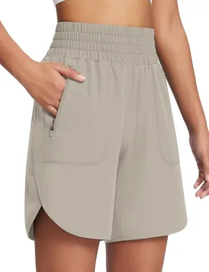 baleaf Women's Athletic Shorts 7 Inch Long Running Workout Hiking Shorts High Waisted Quick Dry Zipper Pockets UPF50 