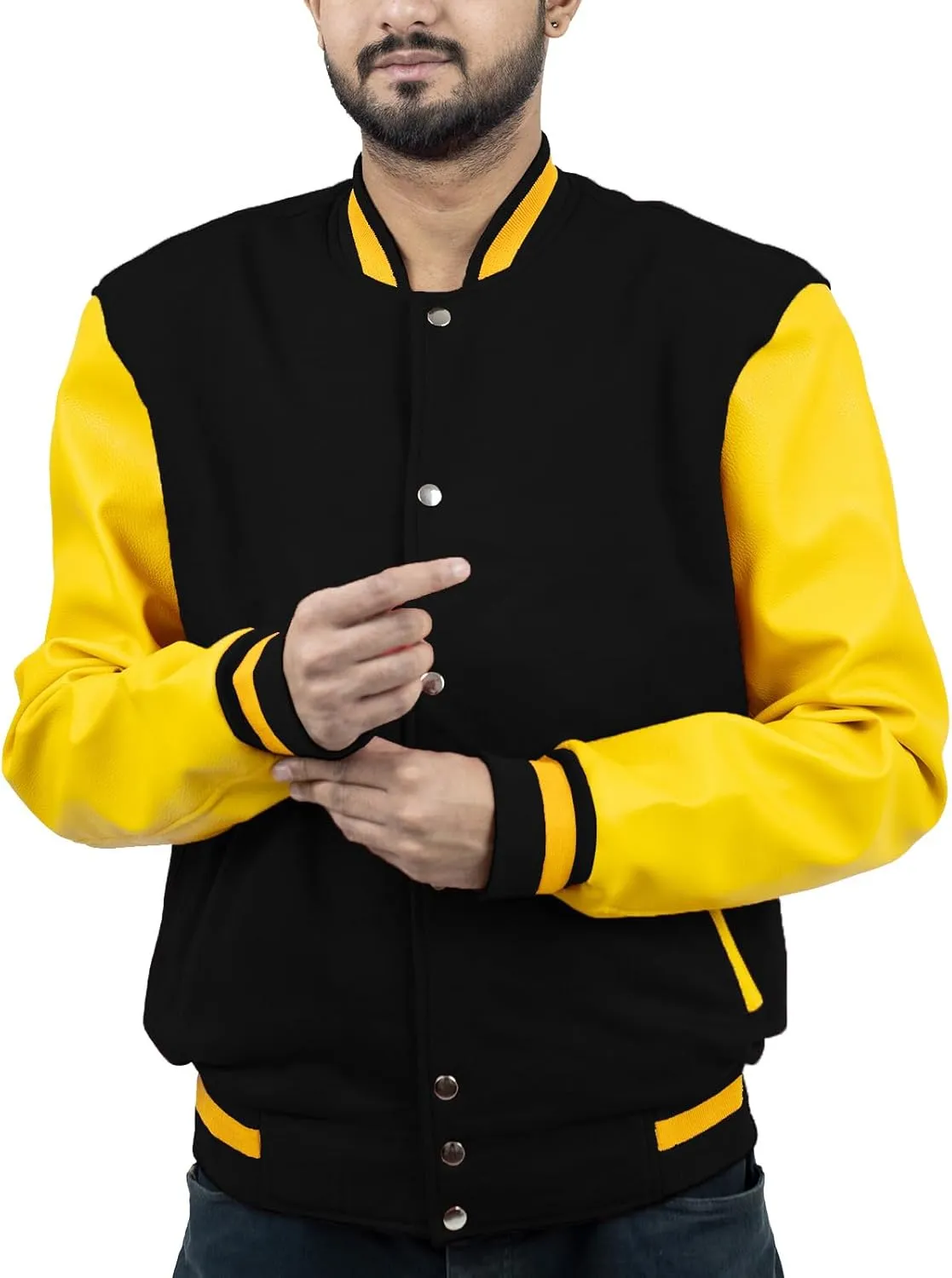 Baseball Wool Jacket Men | Letterman Jacket Men Faux Leather Sleeve | Varsity Jacket Men | Wool Bomber Jacket Men