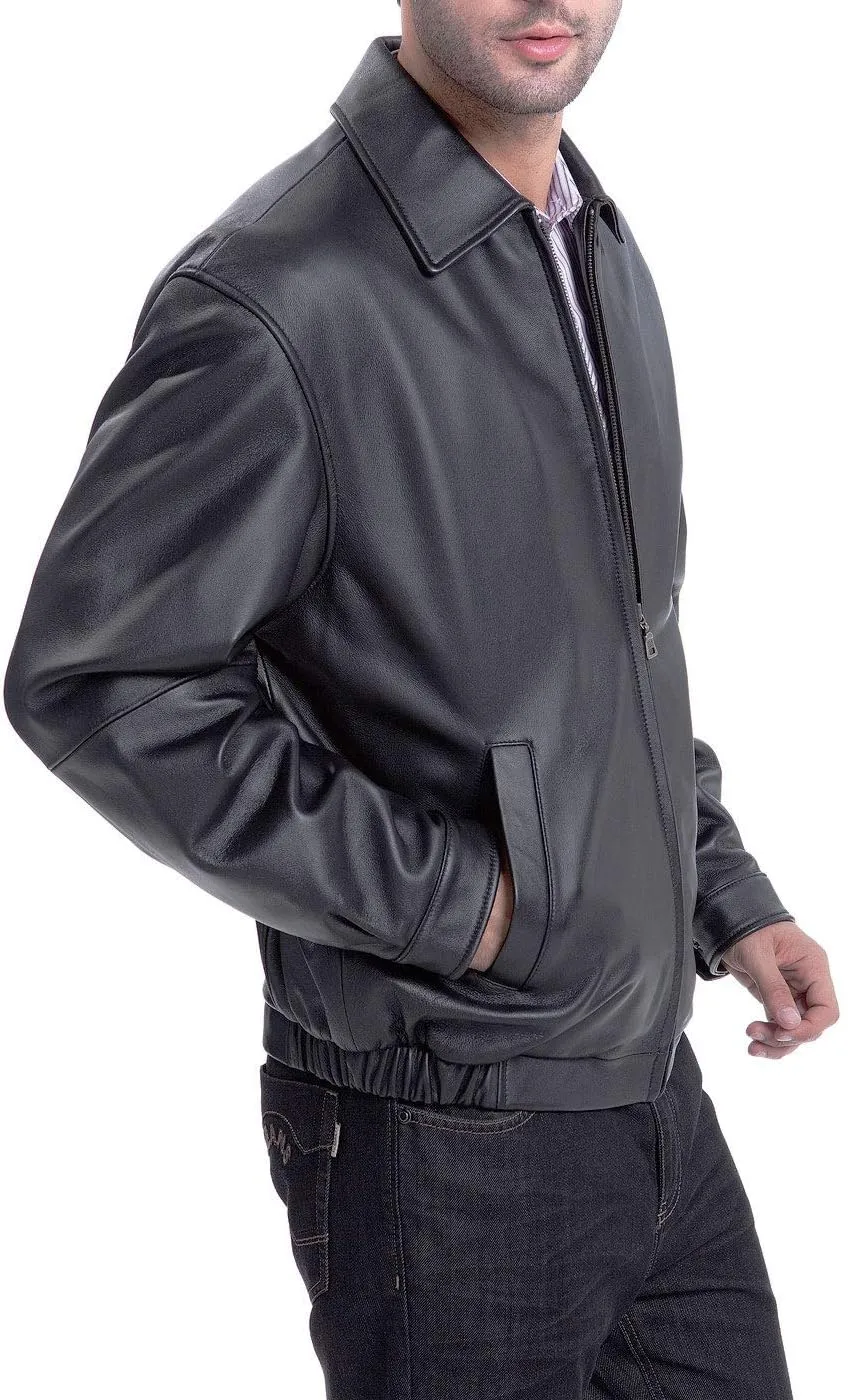 BGSD Men Derrick Lambskin Leather Bomber Jacket (Also available in Big and Tall)
