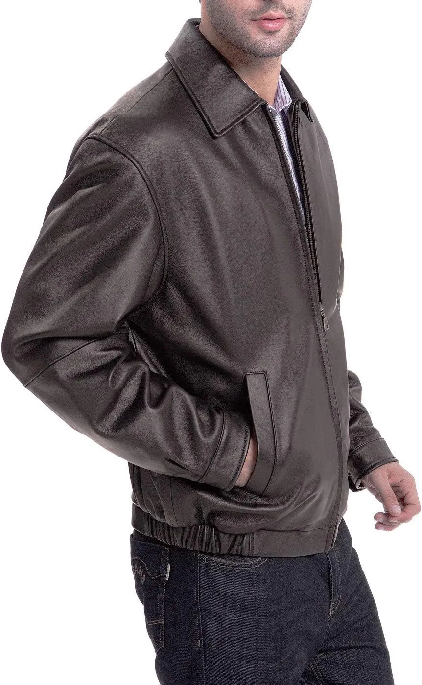 BGSD Men Derrick Lambskin Leather Bomber Jacket (Also available in Big and Tall)