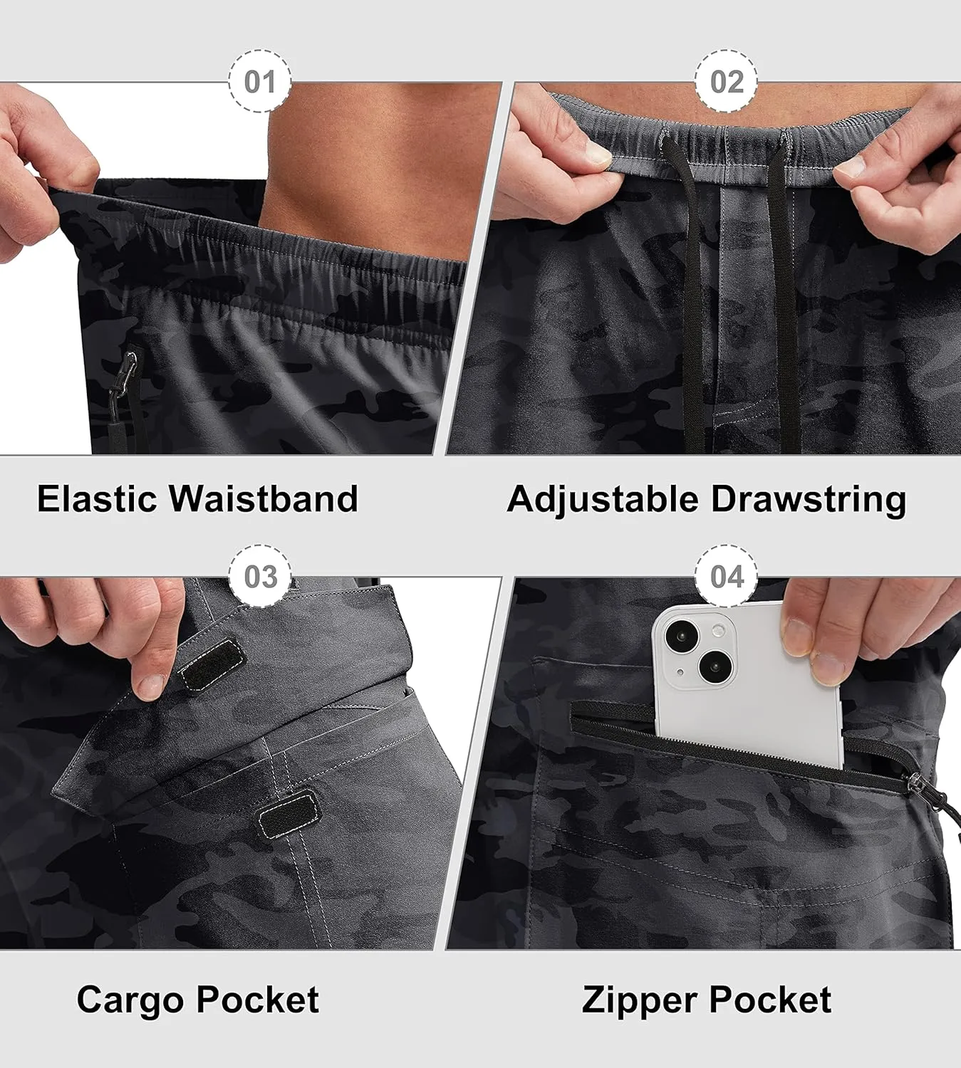 Bikewa Men's Mountain Bike Shorts 3D Padded Loose-fit Biking Riding Cycling Bicycle Biker Shorts Zipper Pockets