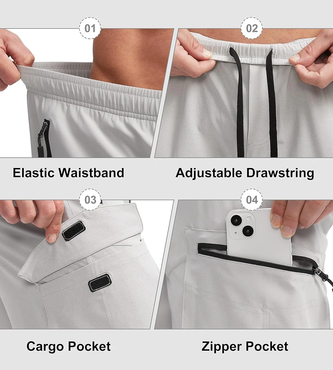 Bikewa Men's Mountain Bike Shorts 3D Padded Loose-fit Biking Riding Cycling Bicycle Biker Shorts Zipper Pockets