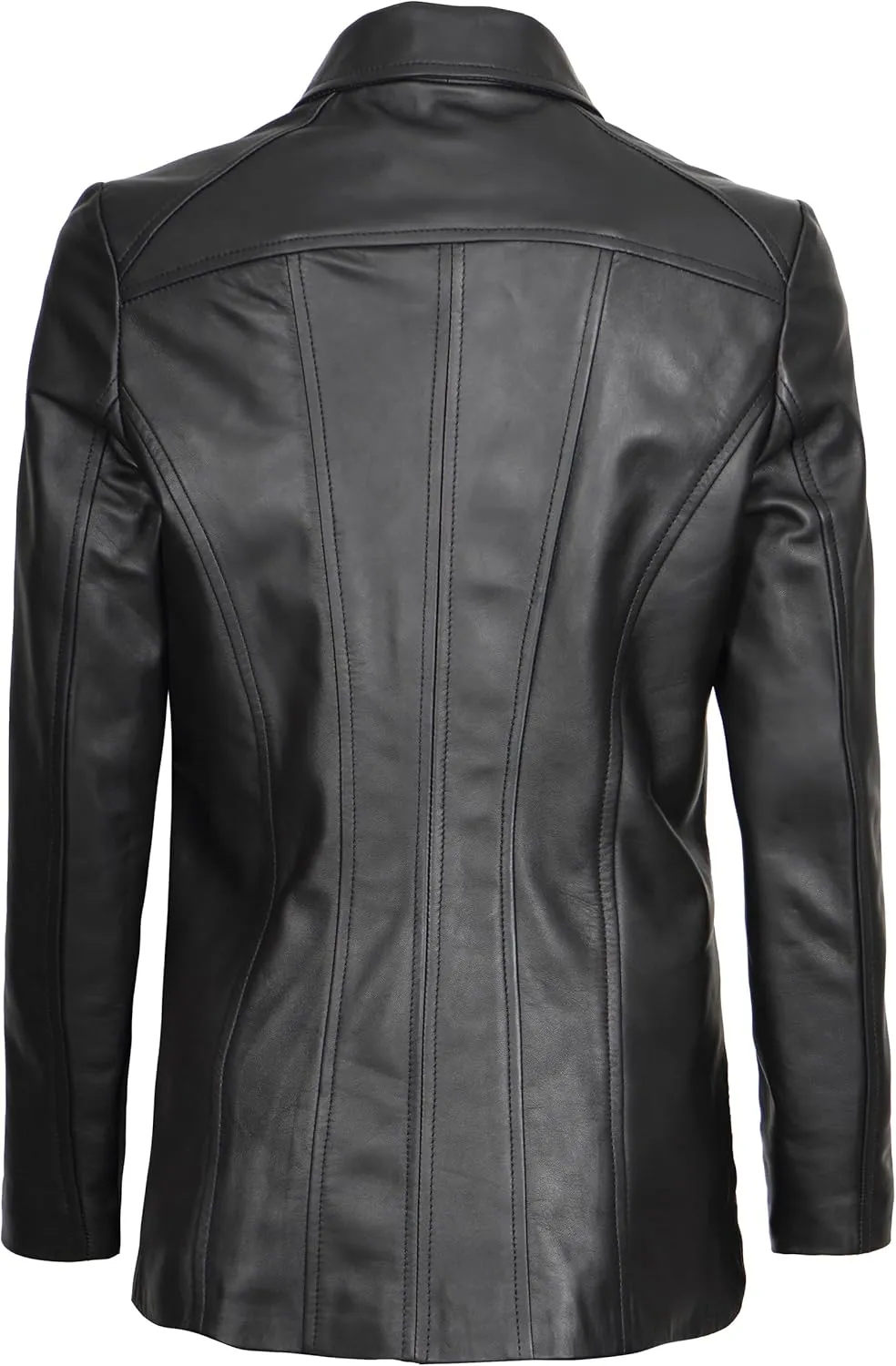 Blingsoul Leather Car Coats for Womens - Black Brown Real Long Leather Jacket Women