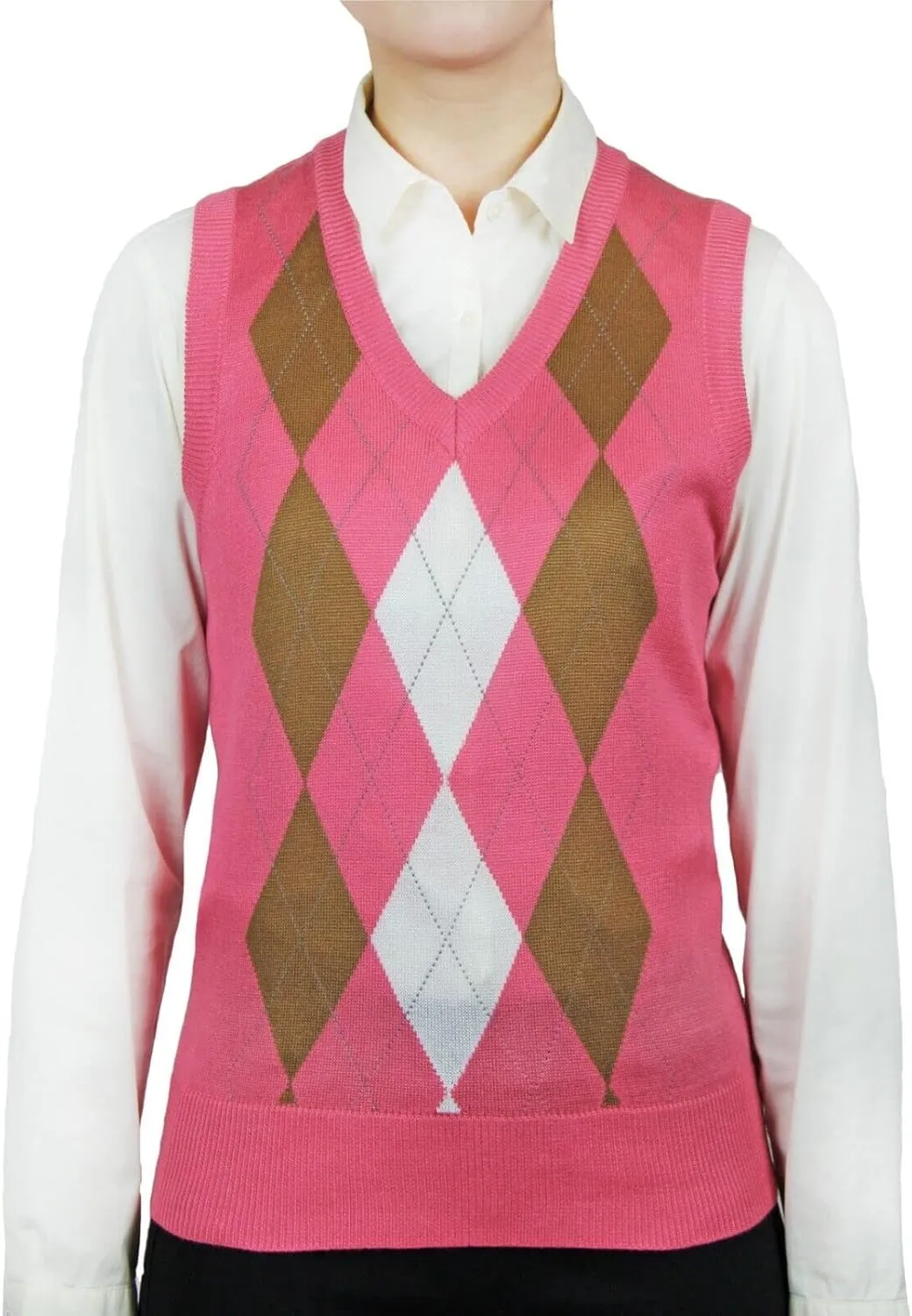 Blue Ocean Womens Argyle Sweater Vest