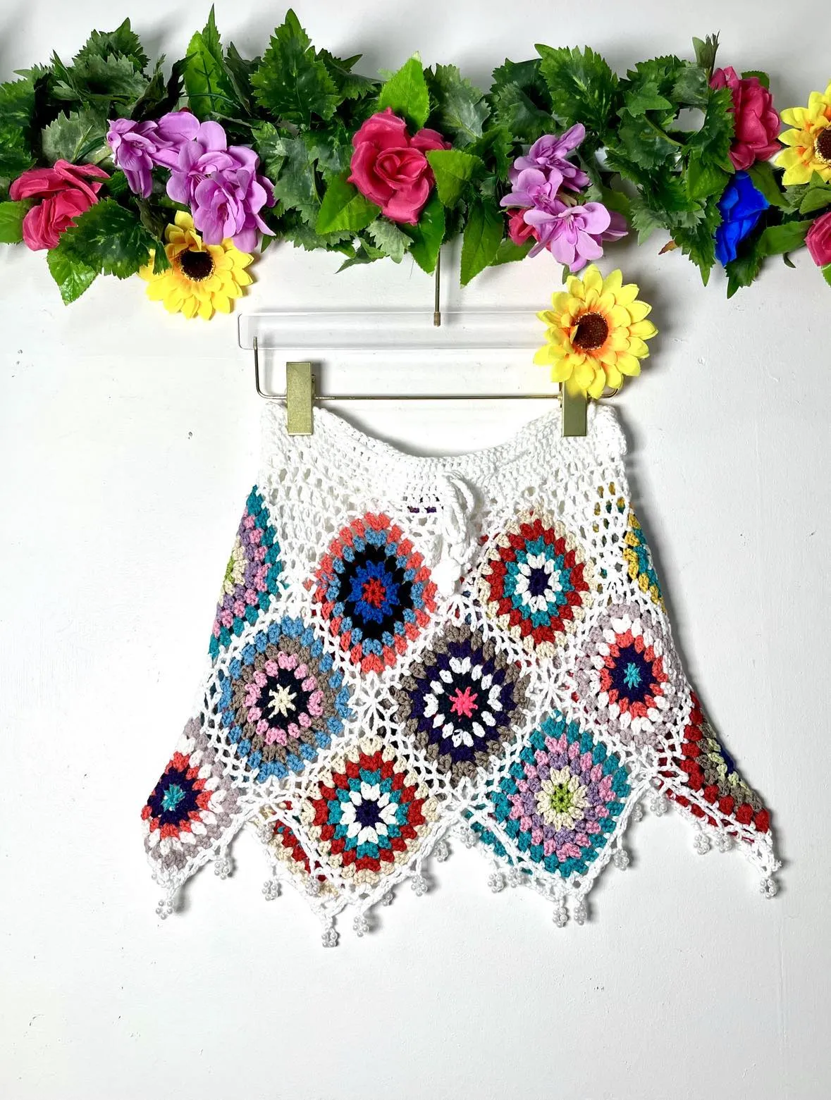 Boho Crochet Mini Skirt