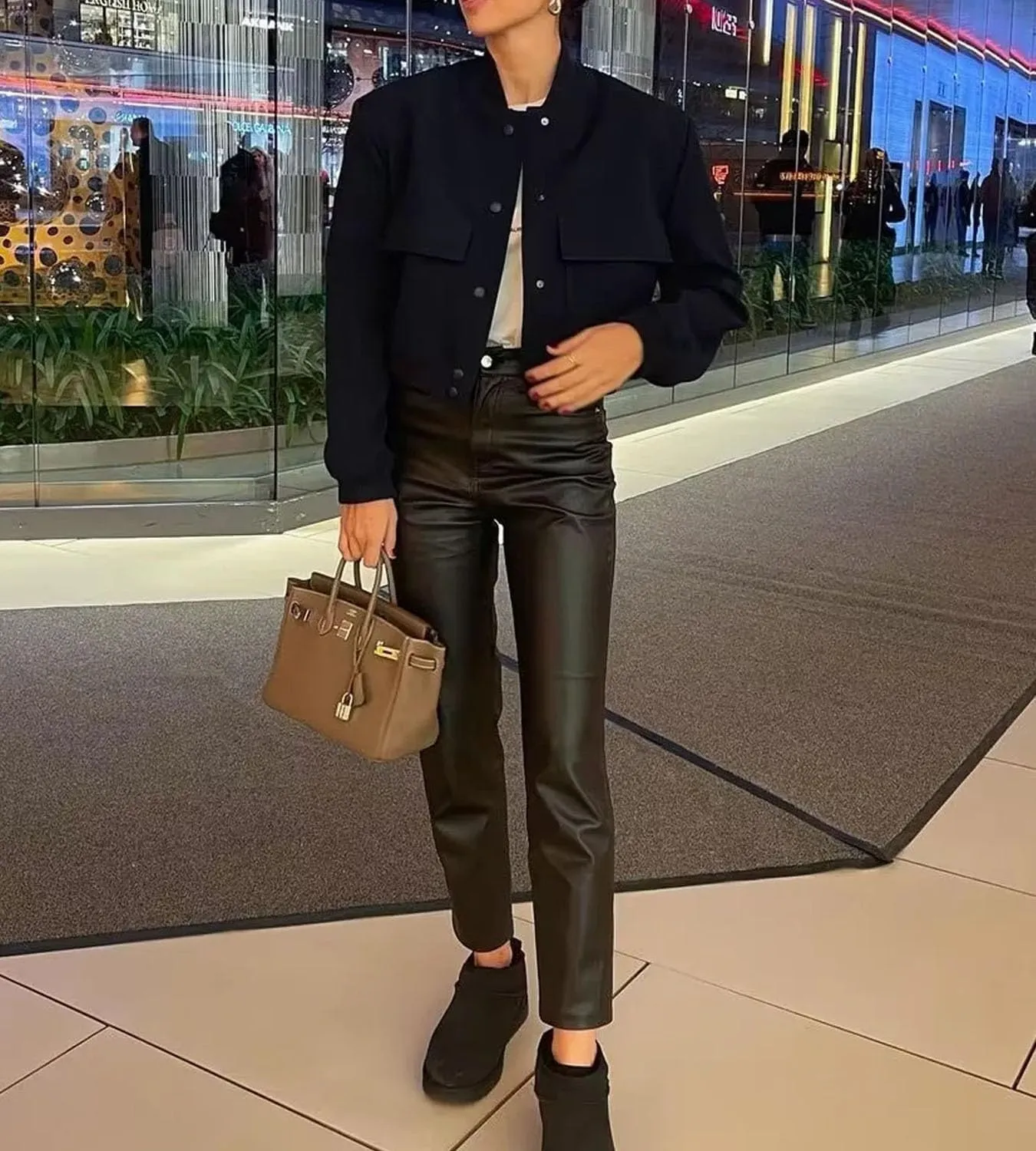 Bomber jacket Women Autumn Winter Cropped Jacket Black Brown Khaki Varsity Jacket Coat
