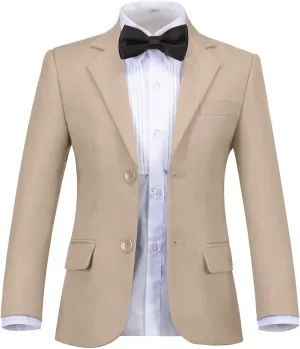 Boys' Blazer Jacket Slim Fit Single Breasted Kids Jacket for Boy Formal Sport Coat for Party Prom Wedding Size 2-20