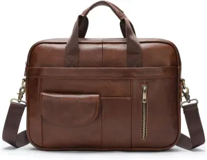Briefcase Business Bag Portable Bag Top Layer Cowhide Computer Bag Business Bag