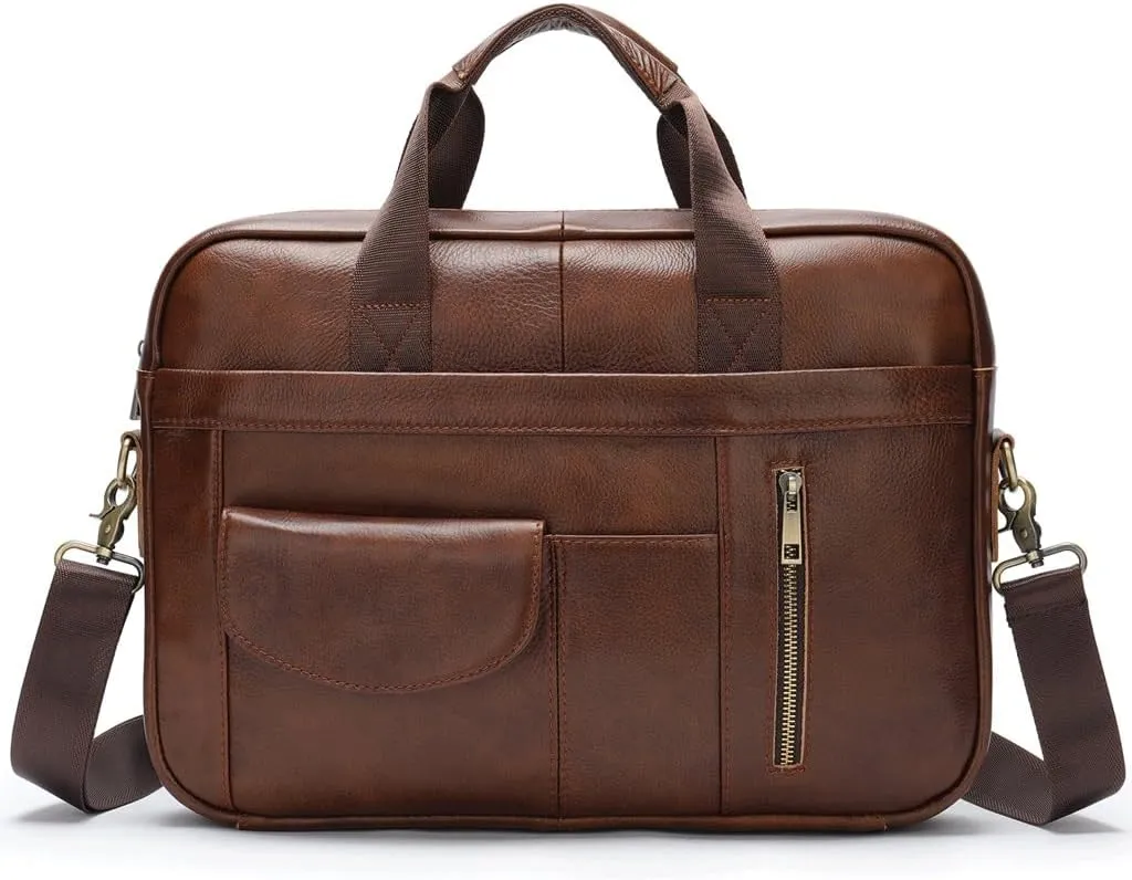 Briefcase Business Bag Portable Bag Top Layer Cowhide Computer Bag Business Bag