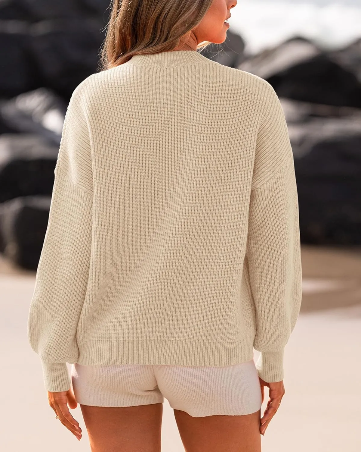 BTFBM Womens Casual Long Sleeve Sweaters Crew Neck Oversized Ribbed Knit Pullover Sweater 2025 Fall Winter Jumper Tops