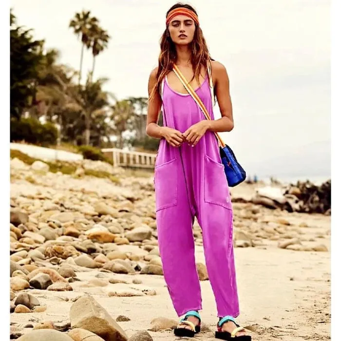 🔥BUY 2 GET 10% OFF💝Solid V-Neck Sling Pocket Jumpsuit