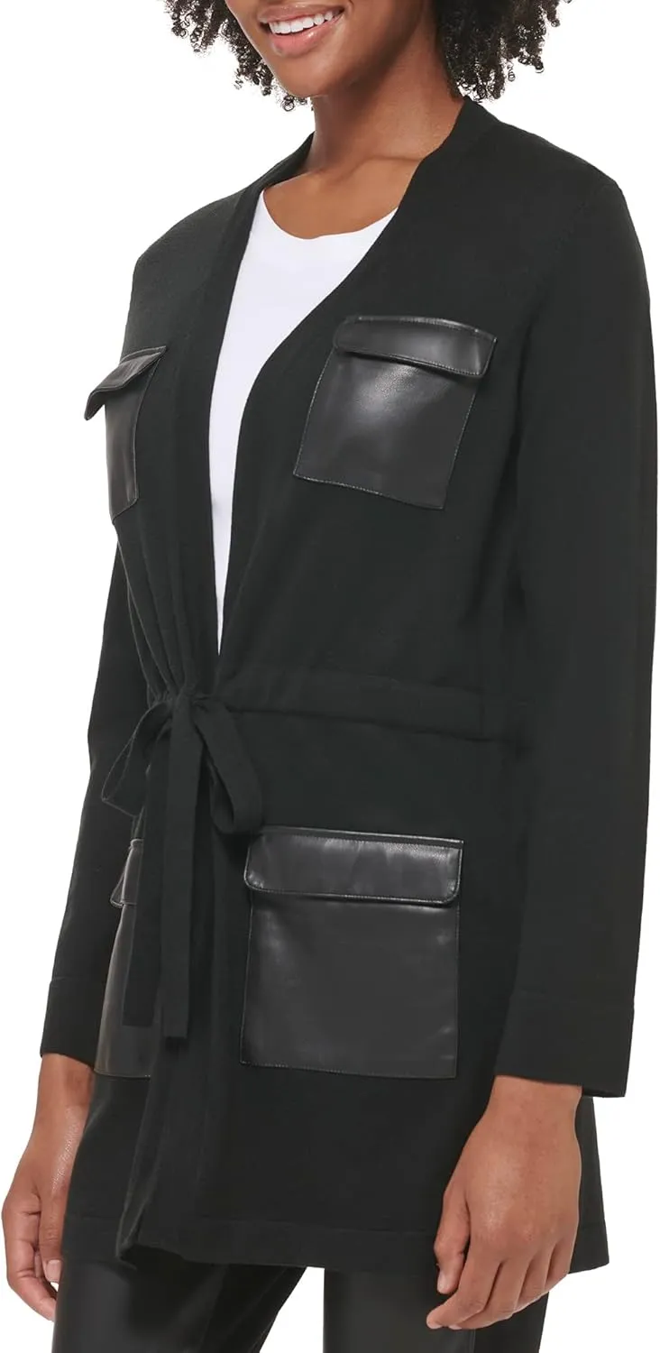Calvin Klein Women's Sweater Trench Long Acrylic