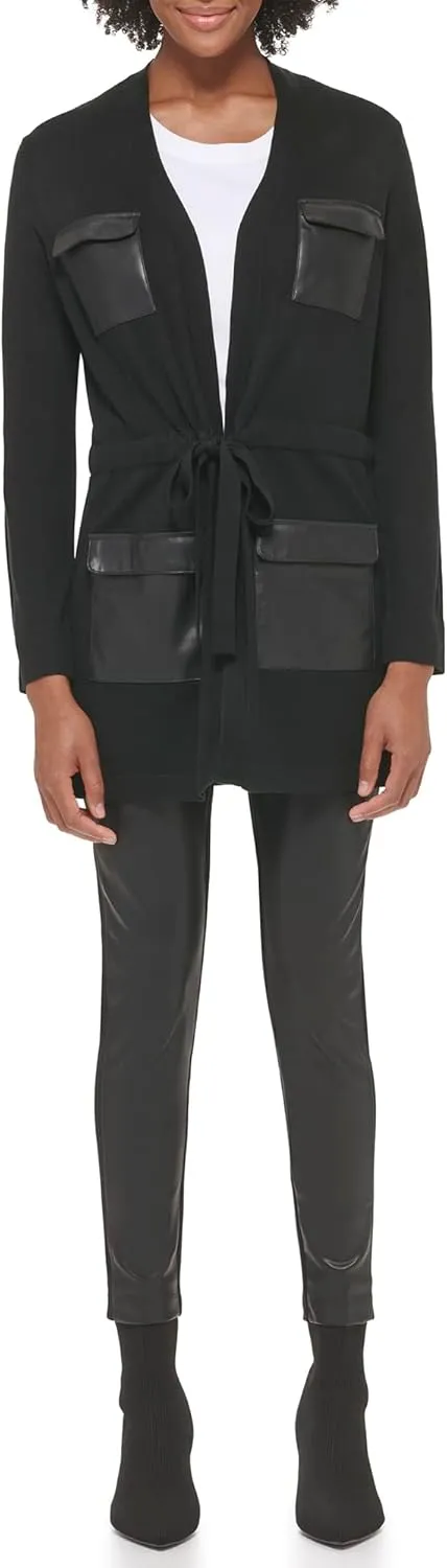 Calvin Klein Women's Sweater Trench Long Acrylic