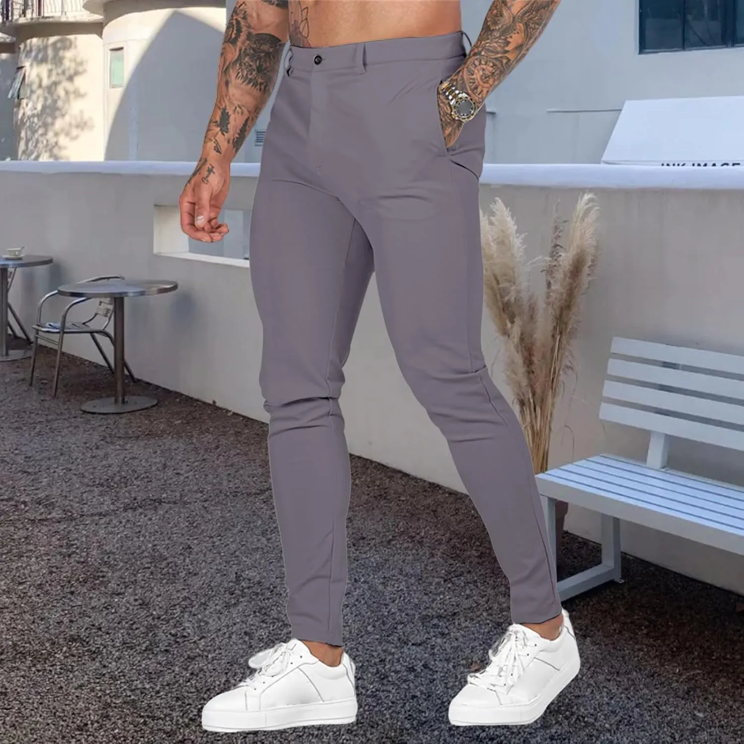 Cargo Pants for Men Skinny Leg Stretch Casual Slim Fit Lightweight Trendy Trousers Outdoor Business Sports Suit Pants