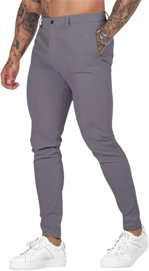 Cargo Pants for Men Skinny Leg Stretch Casual Slim Fit Lightweight Trendy Trousers Outdoor Business Sports Suit Pants
